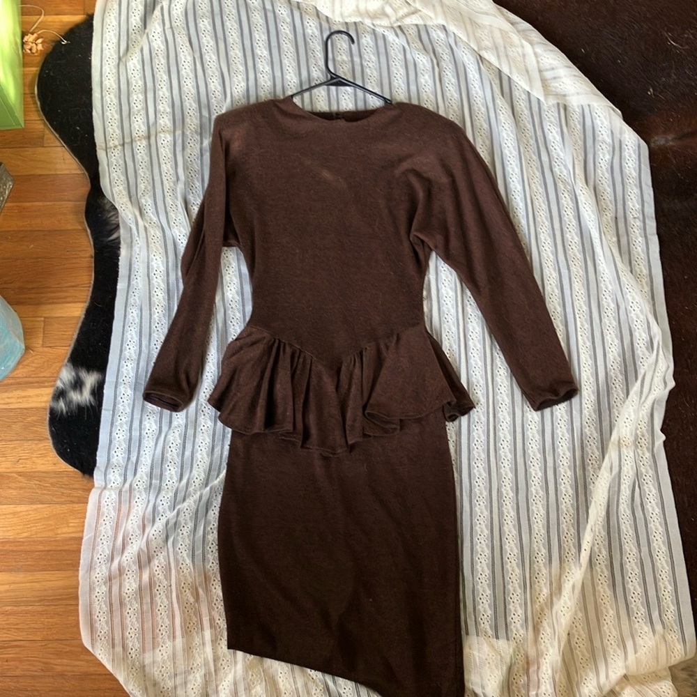 Vintage All that Jazz brown knit dress